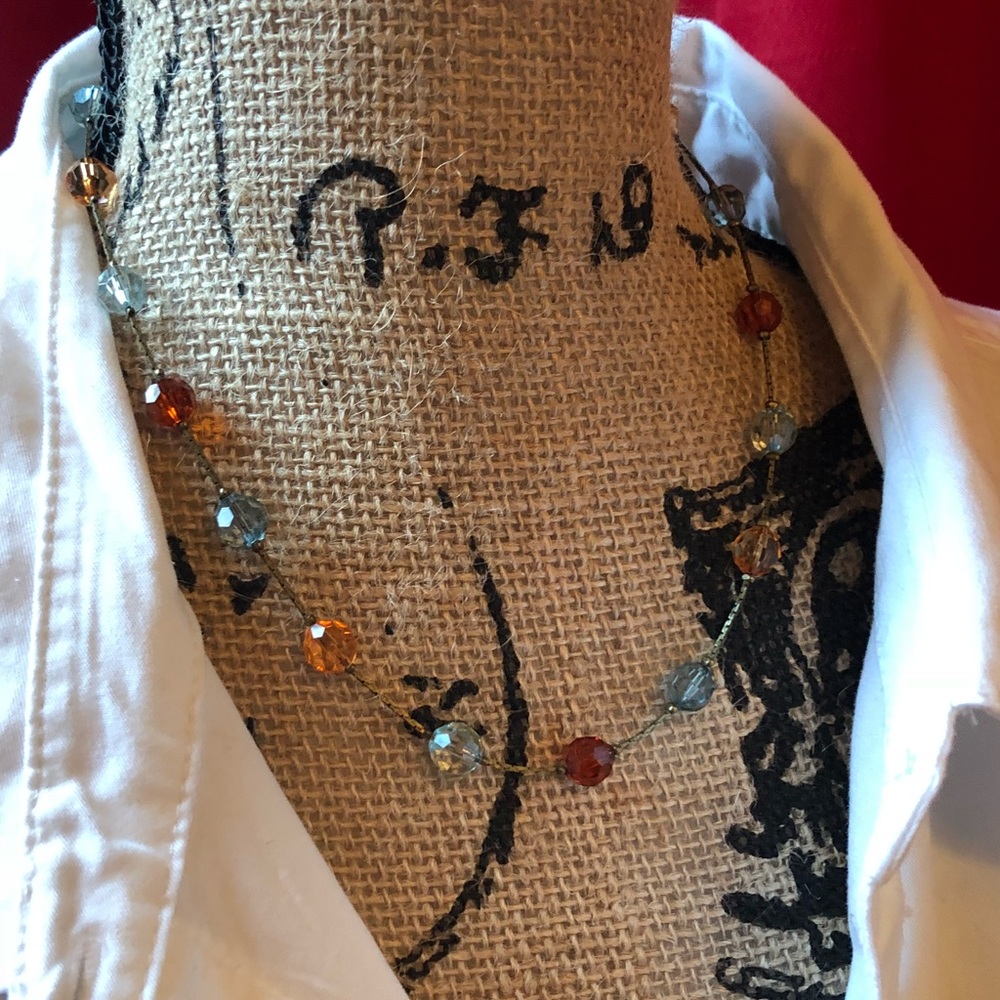 Multicolored beads/wire necklace